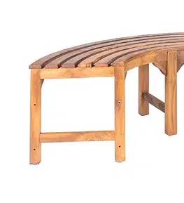 Záhradné lavice DEOKORK Teaková kruhová lavica AGNES 168 × 46 cm