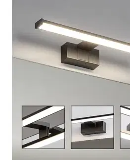 Kúpeľňové zrkadlá Brilagi - LED kúpeľňové osvetlenie zrkadla VESTRA LED/8W/230V 40 cm IP44 čierna FG-M1-C02-400-BLK
