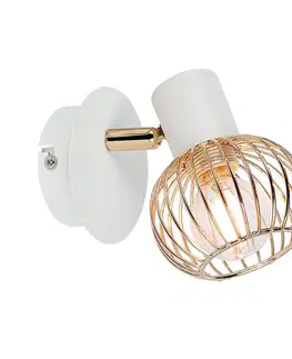 Nástenné svetlá Nástenná lampa 1X40W E14 biela/zlatá OSLO