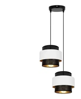 Svietidlá  Luster na lanku NESS 2xE27/60W/230V pr. 30 cm čierna/biela 0898