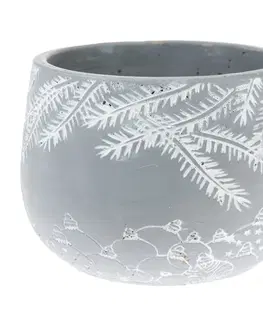 Vianočné dekorácie Betónový obal na kvetináč Winter pot, 15,5 x 11 cm​
