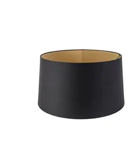 Tienidlo na lampu Tienidlo na lampu z bavlny čierne 40/45/25 so zlatým vnútrom