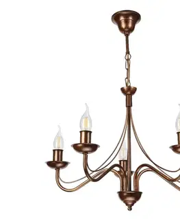 Svietidlá  Luster na reťazi ANTON 5xE14/15W/230V bronzový LM-5.294/BRĄZ