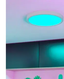 Svietidlá Eglo 901377 - LED RGBW stmievateľné dymové stropné svietidlo FUEVA-Z LED/14,3W/230V 27,8cm IP44 biela 901377