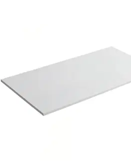 Kúpeľňový nábytok CERANO - Kúpeľňová doska z liateho mramoru Elanys - biela matná - 100x1,2x46 CER-662035