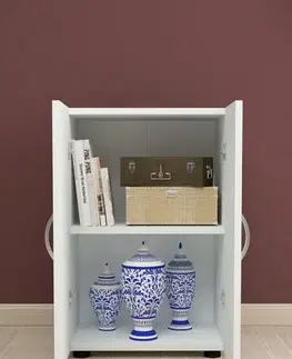 Komody a skrinky SOFT dvojdverová komoda, biela 