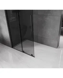 Sprchové dvere MEXEN/S - Velar Sprchová zástena posuvná Walk-in 70 x 200, grafit 8 mm, čierna 871-070-000-43-70