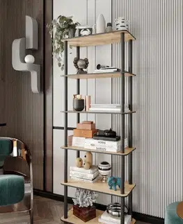 Knižnice Knižnica Bookcase 6 Rect - Oak