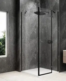 Sprchové dvere POLYSAN - GLOBE GUN METAL štvorcová sprchová zástena 1000x1000, číre sklo, pravé GB1010-3415RGM