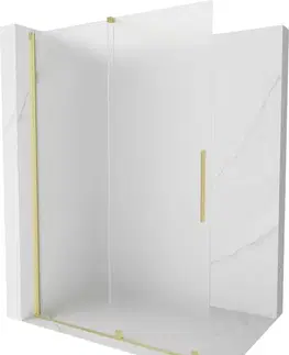 Sprchové dvere MEXEN/S - Velar Sprchová zástena posuvná Walk-in 150 x 200, dekor 8 mm, zlato kefovaná 871-150-000-33-55