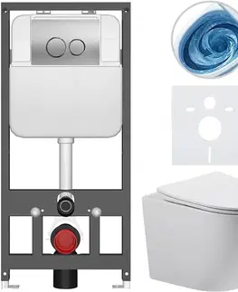 Záchody CERANO - Kompletný WC set Basic/Cesso - biela lesklá - WC tlačidlo Dualo/Strieborná - závesné - predstenová inštalácia - 49x36 CER-8050BD85983