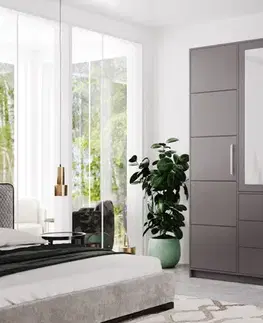 Šatníkové skrine INDI D4 šatníková skriňa, grafit