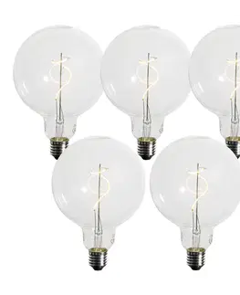 LED osvetlenie Sada 5 stmievateľných LED žiaroviek E27 so špirálovým vláknom G125 4W 270 lm 2700K