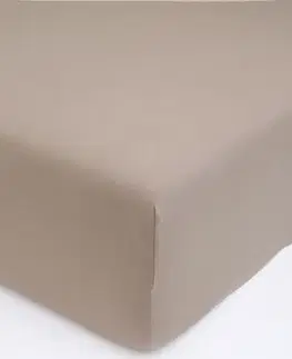Plachty MKLozkoviny.sk Jersey prostěradlo s elastanem 200 × 200 cm – šedohnědé