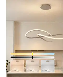 Svietidlá BRILAGI - LED stmievateľný závesný luster INFINITY LED/80W/230V 80x80 cm béžový + diaľkové ovládanie BRI910