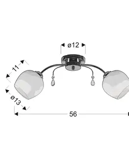 Bodové svetlá Stropná lampa Zachera 2X40W E27 Biela