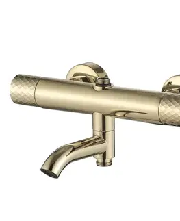 Sprchy a sprchové panely REA - Sprchová sada s termostatom LUNGO Diamond - Gold REA-P5960
