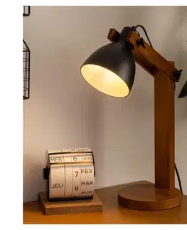 Lampy Atmosphera - Stolná lampa KUBA 1xE14/25W/230V borovica 178929