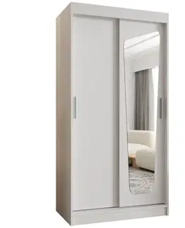 Šatníkové skrine Skriňa Moka 100 biela