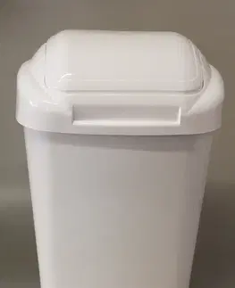 Koše odpadkové PLAFOR - Kôš odpadkový 30 l STANDART s výklopným vekom, biely