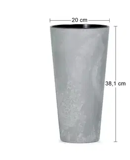 Kvetináče a truhlíky NABBI DTUS200E plastový kvetináč 20 cm sivý betón