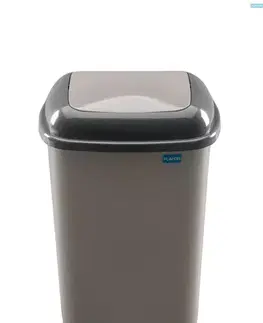 Koše odpadkové PLAFOR -Kôš odpadkový 28 l Quatro s výklopným vekom, mocca