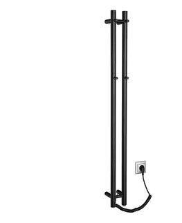 Svietidlá Sapho - Elektrický sušák na uteráky PAPINADO 40W 120x11 cm matná čierna ER340