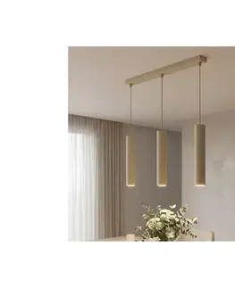 Svietidlá BRILAGI - Luster na lanku TUBE 3xGU10/15W/230V béžová/zlatá 88-005B