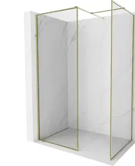 Sprchové dvere MEXEN/S - Kyoto-F Sprchová zástena WALK-IN s rámom 160 x 95, transparent 8 mm, zlato 800-160-202-04-50-095