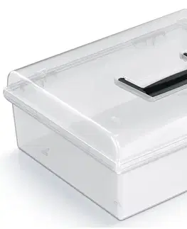 Úložné boxy NABBI NUF4L plastový úložný box priehľadná / čierna