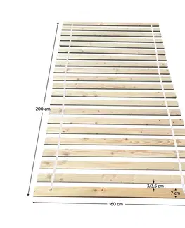 Rošty KONDELA Pluma lamelový rošt 160x200 cm smrek