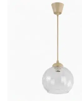 Svietidlá BRILAGI - LED luster na lanku RETRO GLASS 1xE27/60W/230V pr. 25 cm béžová/číra NSTK7491+TK8619A
