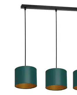 Svietidlá  Luster na lanku ARDEN 3xE27/60W/230V zelená/zlatá 3550