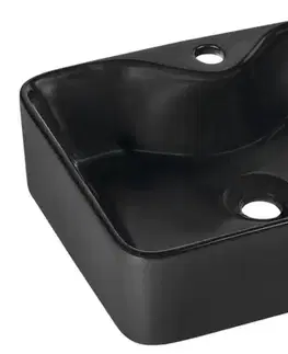 Umývadlá SAPHO - BALENA keramické umývadlo na dosku 48x37cm, čierna mat BH7013B
