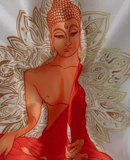 Dekoračné obliečky MKLozkoviny.sk Obliečka na vankúš mikroplyš 45 × 45 cm - Buddha 8 L02-  -
