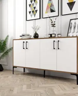 Komody Konzolový stolík Kiev 160 - Walnut, White