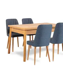 Jedálenské sety Jedálenský set s rozkladacím stolom a stoličkami (5 kusov) Santiago Atlantic Navy Blue V2