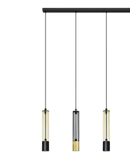 Svietidlá  LED Luster na lanku BARS 4xGU10/4,8W/230V čierna/zlatá W-L 1115/4 BK+GO MIX