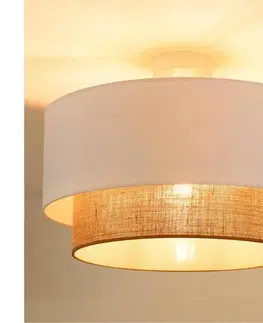 Svietidlá  - Prisadený luster  BOHO 1xE27/15W/230V pr. 45 cm biela/hnedá 605946
