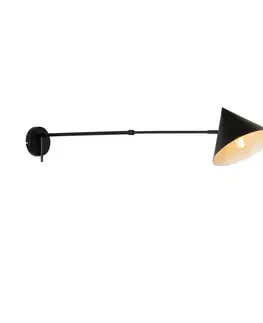 Nástenné osvetlenie Dizajnová nástenná lampa čierna nastaviteľná - Triangolo