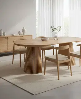 Jedálenské stoly KONDELA Zeken Typ 1 rozkladací jedálenský stôl dub