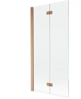 Sprchové dvere MEXEN - MIST vaňová zástena 90x150 cm 6mm 2-s, meď kartáčovaná, číra, ľavá 8A9-090-002-65-00-L