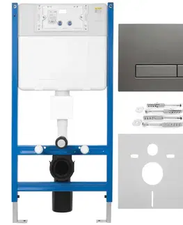Záchody REA - Podomietkový WC systém K011A-Q + tlačidla I Brush Titan KPL-E0634