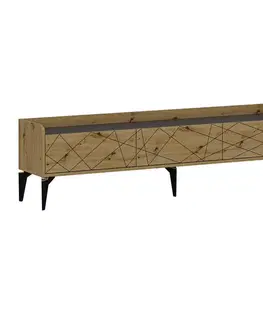 TV stolíky DORO TV stolík na nožičkách, dub Artisan / antracit