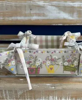 Podnosy a tácky Kinekus Košík na pečivo 35x35cm bavlnený VESELÁ ZÁHRADA