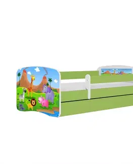 Postele pre dievčatá Detská Posteľ. Babydreams+Sz+M Zelená 70x140 Safari