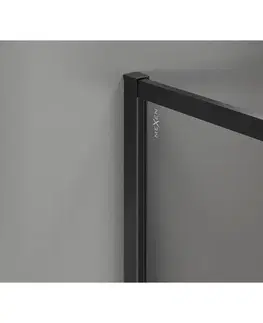 Sprchové dvere MEXEN/S - Kyoto-XF Sprchová zástena WALK-IN s rámom 160 x 100, transparent 10 mm, čierna 800-160-202-04-70-100-XF