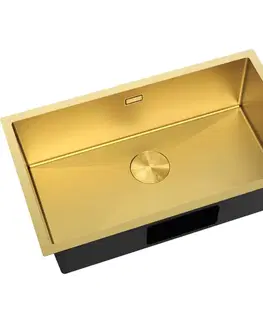 Kuchynské drezy MEXEN MEXEN - Trixo oceľový drez 1-bowl 750 x 440 mm, zlatá HC 6415751000-55HC
