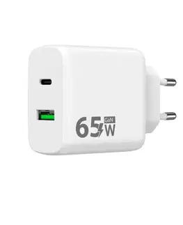 Predlžovacie káble Winner Group - Rychlonabíjací adaptér 2xUSB PD 65W + USB kábel USB-C / USB-C 1m WINGAN65WWH