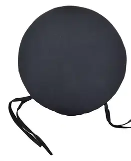 Bytový textil Poduška na stoličku SSE-AAT-CP-3475 (2 cm) čierna okrúhla